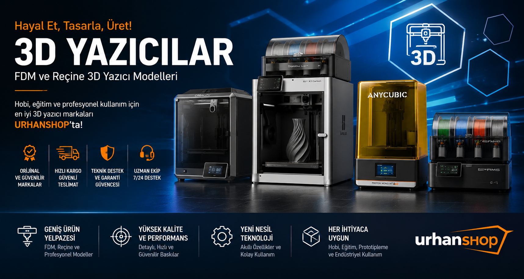 Re&ccedil;ine 3D Yazıcılar - LCD ve MSLA Y&uuml;ksek Detaylı 3D Yazıcı Modelleri